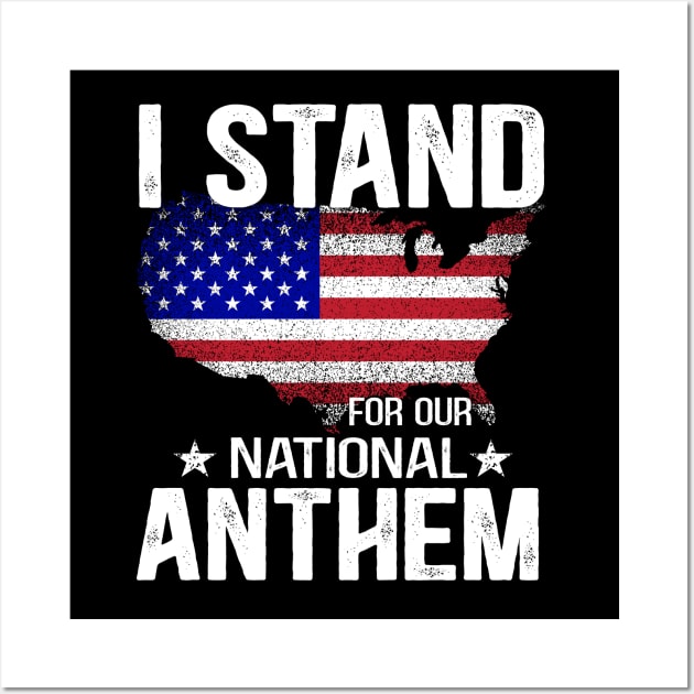 I Stand For Our National Anthem USA Flag Wall Art by UNXart